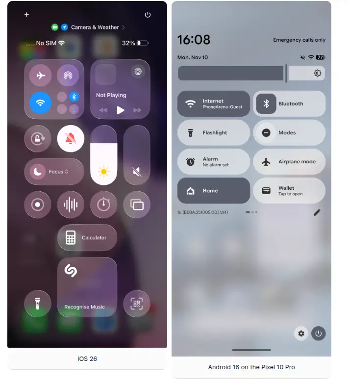 Android 16 menettää visuaalista omintakeisuuttaan: kiinalaiset brändit kopioivat iOS 26:n Liquid Glass -muotoilua